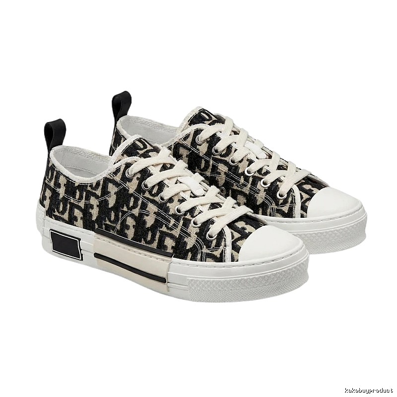 Dior monogram style black and white canvas shoes