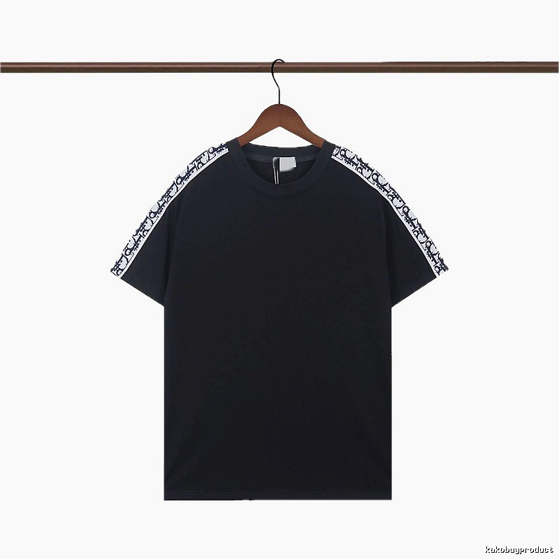 Dior Monogram Webbing Cool Street Style Black T-Shirt