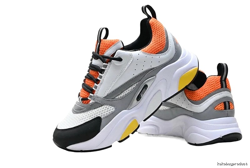 Dior orange and gray sporty running shoes