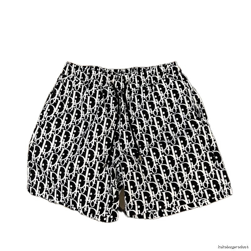 Dior Trendy All-over Monogram Print Black and White Casual Shorts
