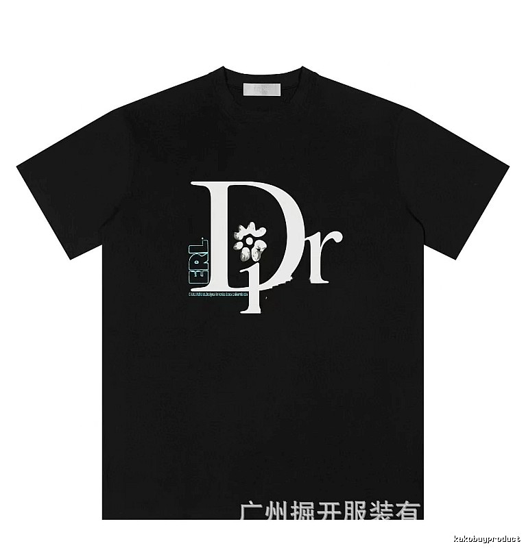 Dior x ERL Co-branded Trendy Style Black T-Shirt