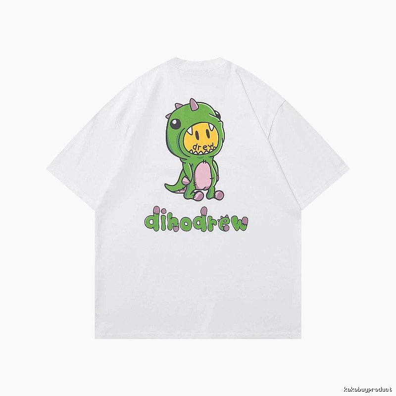 DREW Dinosaur Print Street Style White T-Shirt