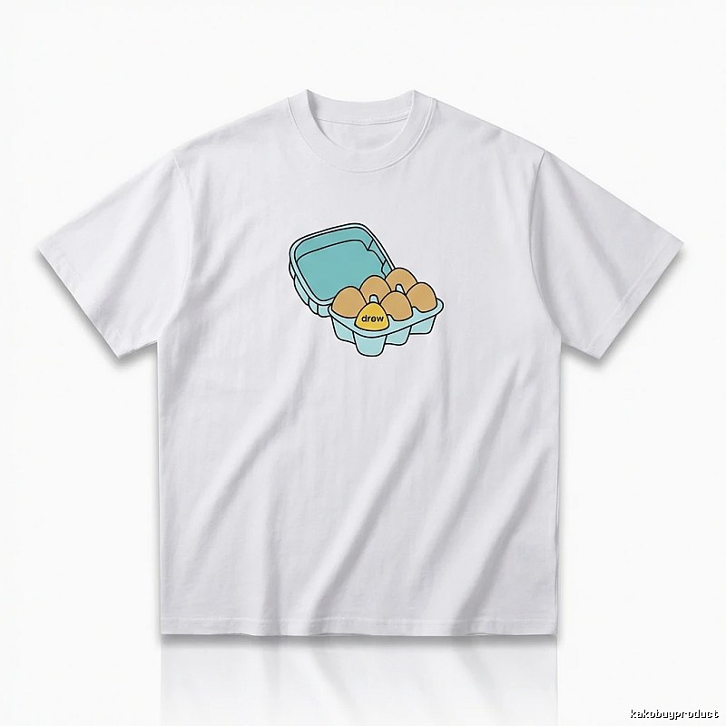DREW Egg Series Simple White T-shirt