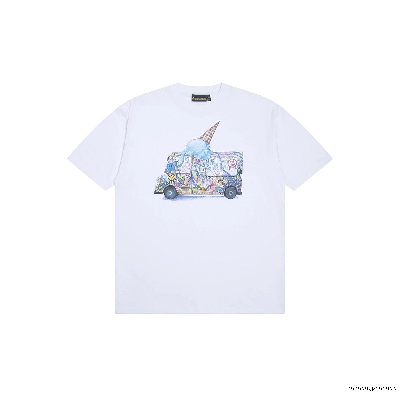 DREW Graffiti Style Ice Cream Truck White Short Sleeve T-shirt