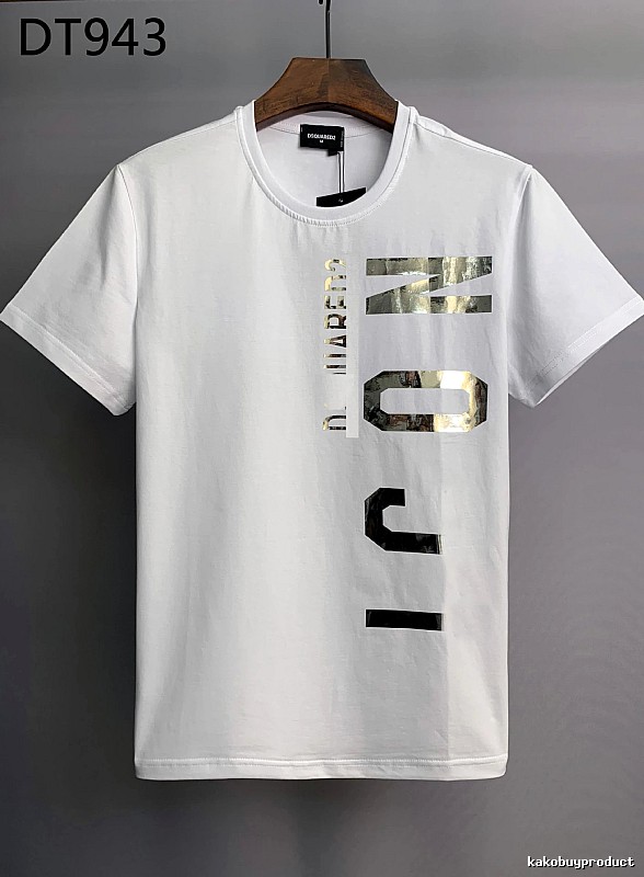 DSQ ICON Foil-stamped Trendy White T-Shirt