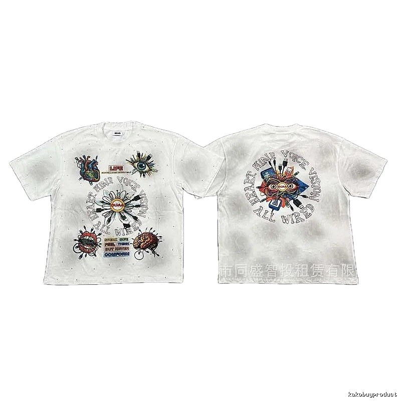 DUAA Organ Print Street Style White T-shirt