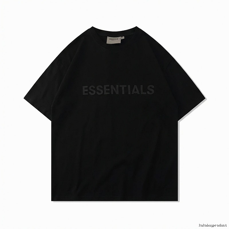 ESSENTIALS minimalist style black short-sleeve