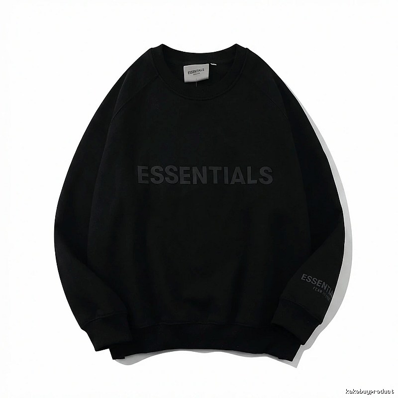 ESSENTIALS minimalist style black sweatshirt