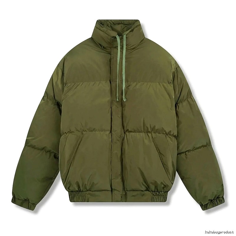ESSENTIALS Minimalist Style Olive Green Cotton Jacket