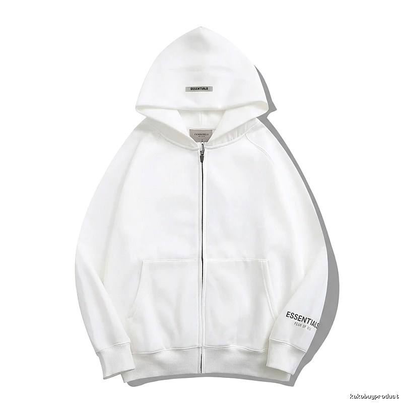 ESSENTIALS minimalist style white hoodie