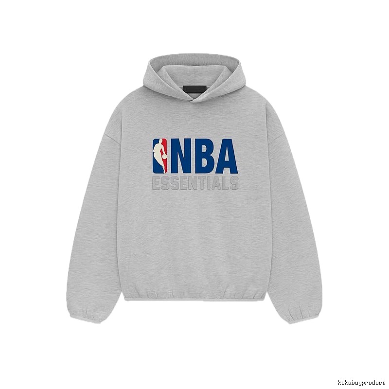 ESSENTIALS NBA-style light gray hoodie