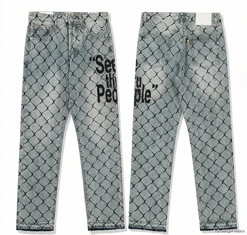 Gallery Dept Checkered Trendy Brand Jeans