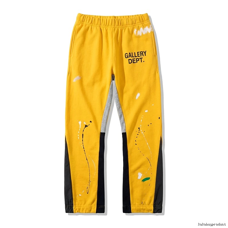 Gallery Dept Graffiti Style Yellow and Black Contrast Color Pants