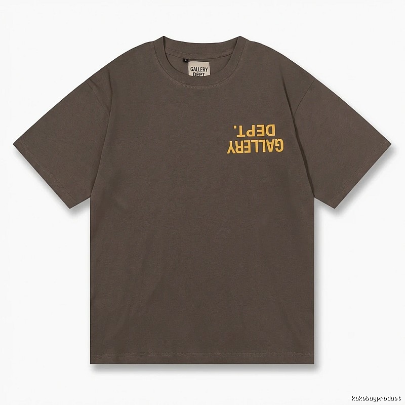 Gallery Dept Retro Style Dark Coffee T-shirt