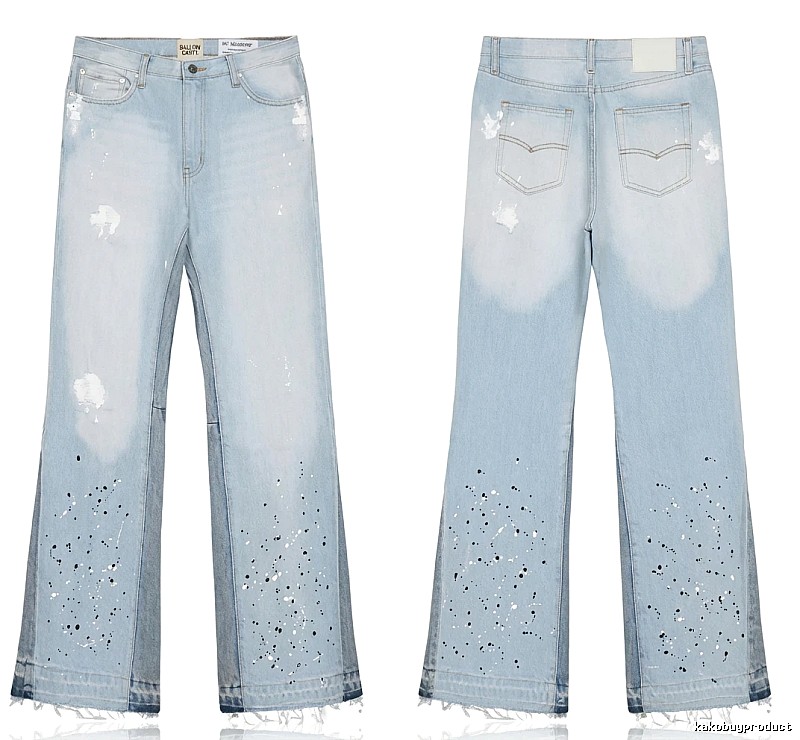 Gallery Dept Ripped Denim Blue Long Pants
