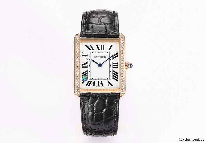 Gifting Cartier Tank-Style Dress Watch - Rose Gold And Black
