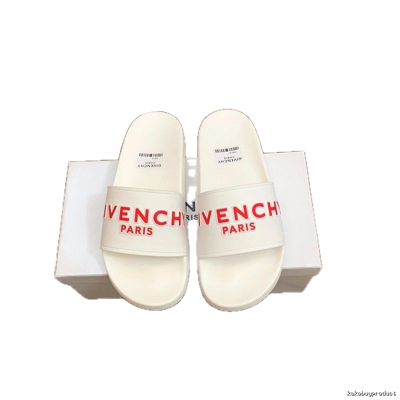 Givenchy Alphabet Collection Trendy Style White Slide Sandals