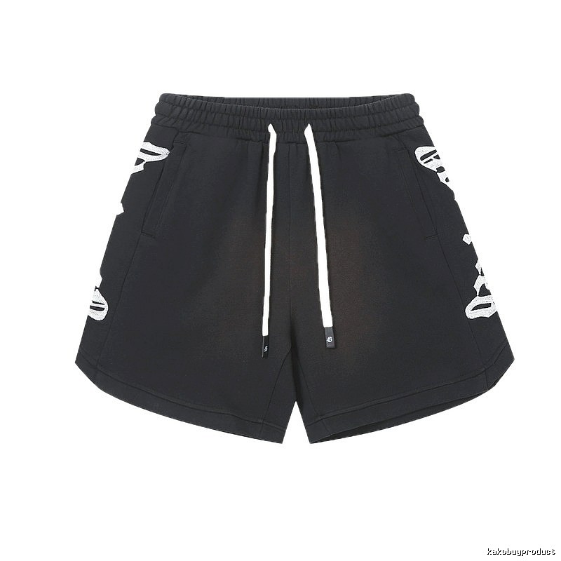 Godspeed skeleton print street style black shorts
