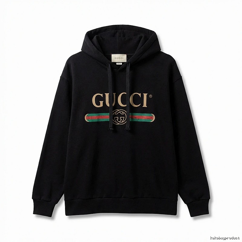 Gucci letter print style black hoodie