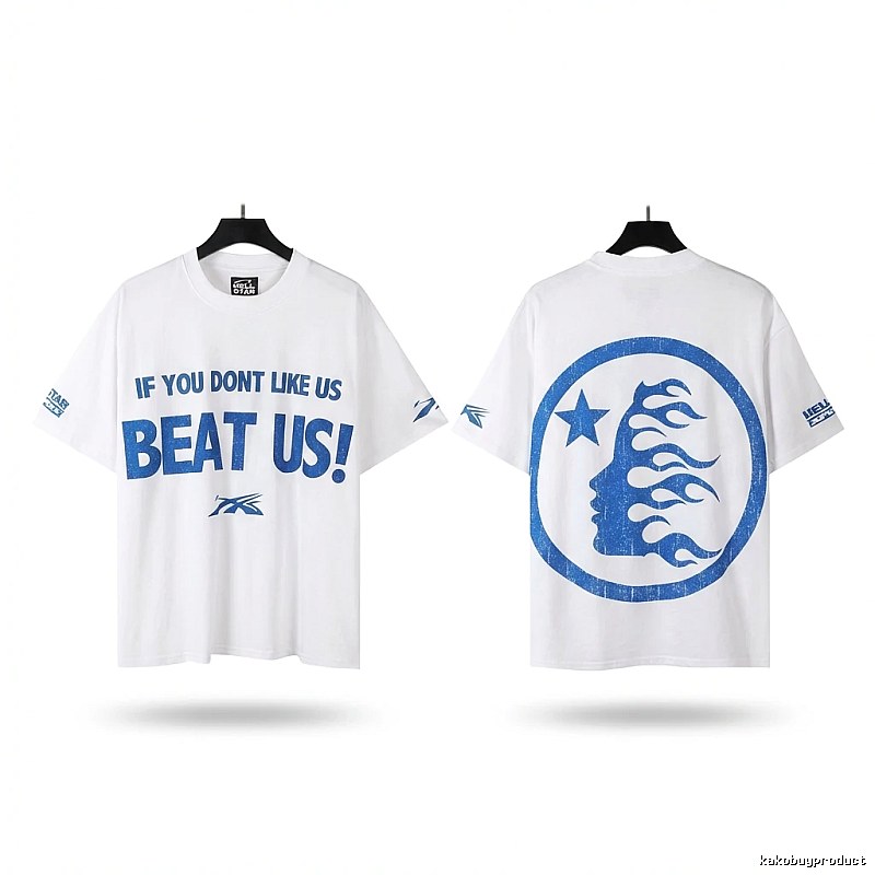 Hellstar Blue and White Street Style T-shirt
