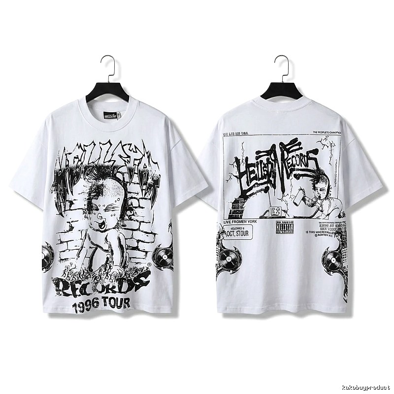 Hellstar graffiti-style white T-shirt