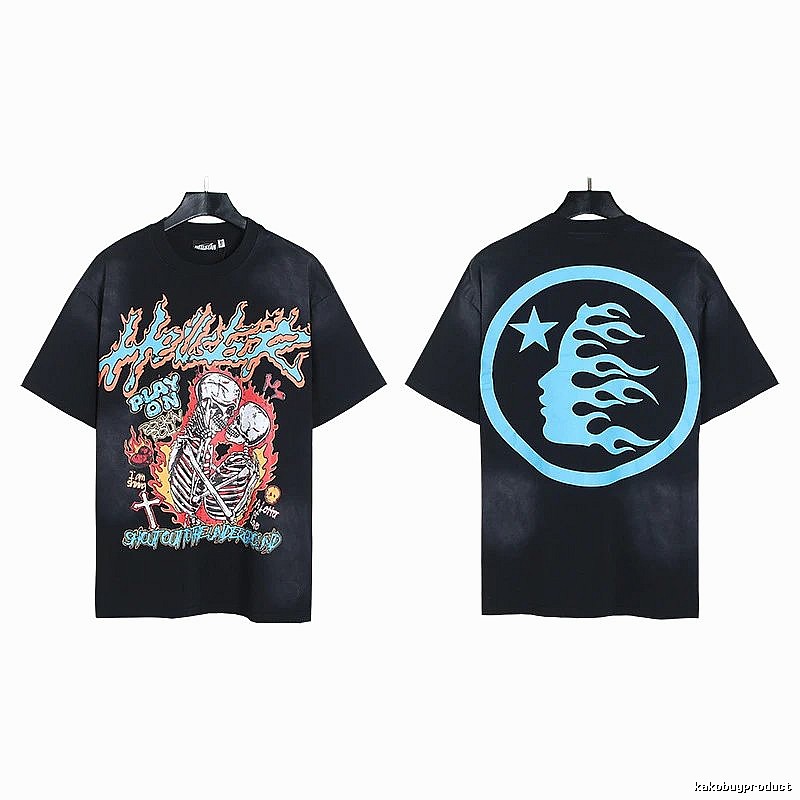 Hellstar Skull Print Street Style Black T-Shirt