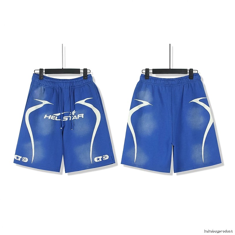 Hellstar trendy brand sporty blue shorts