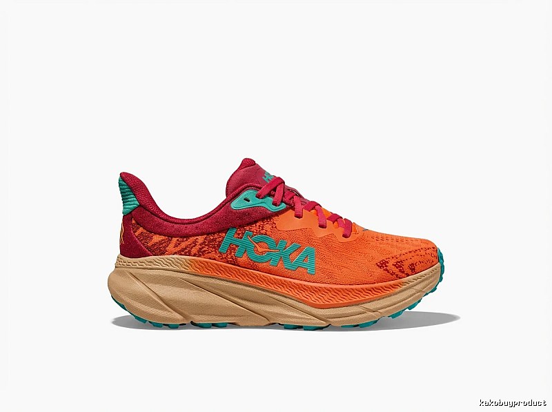 HOKA Trendy Orange-Pink Athletic Shoes