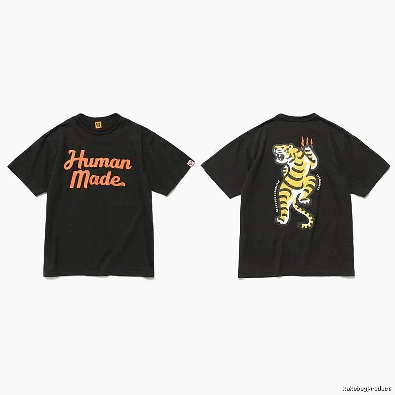 Human Made Patterned Heart logo T-shirt Black Green Human with Signature Styling