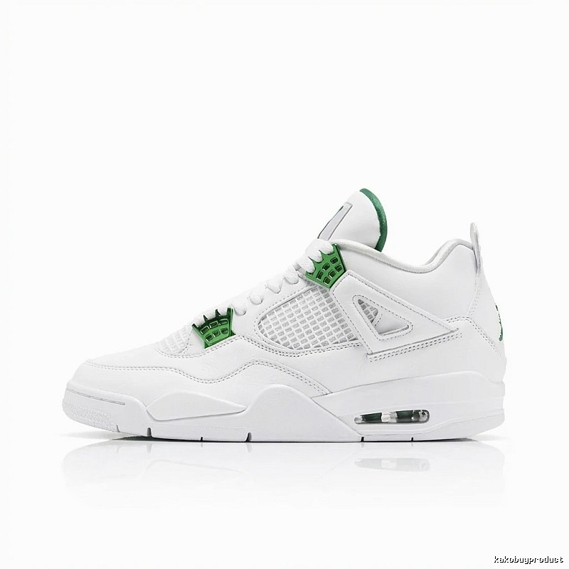 Jordan 4th generation trendy and cool style white-green shoes