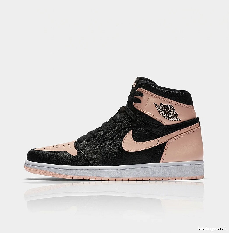 Jordan AJ1 High-top Black and Pink Trendy Sneakers