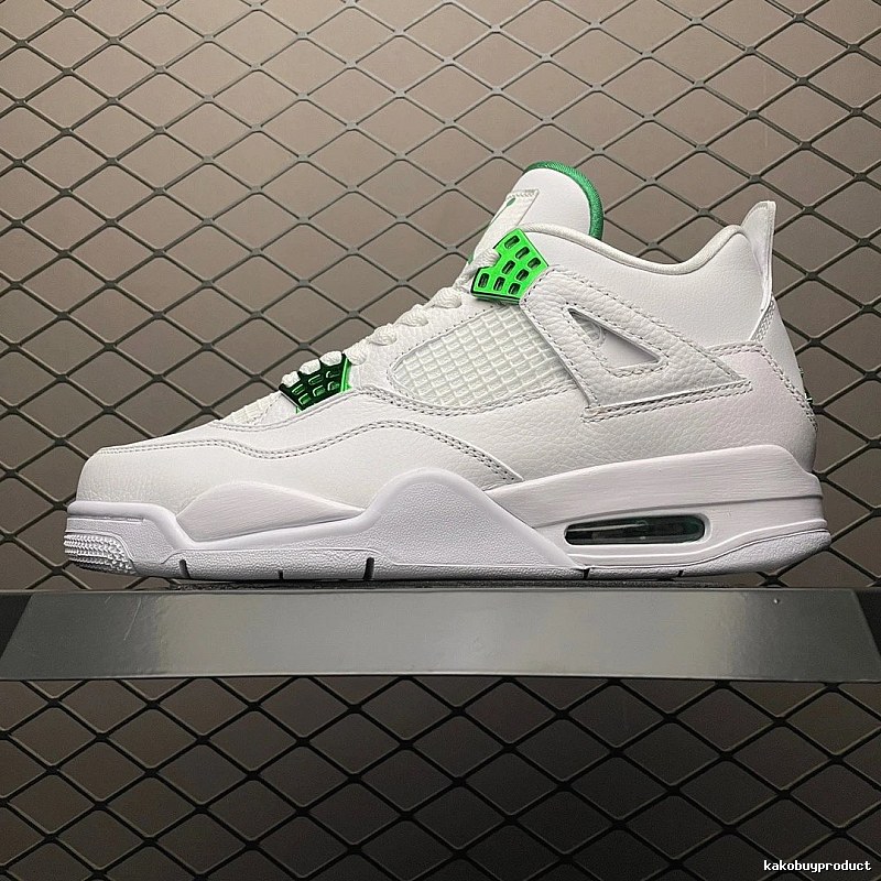 Jordan Basketball High-Tops in White and Green, Finished with Perforated Toe