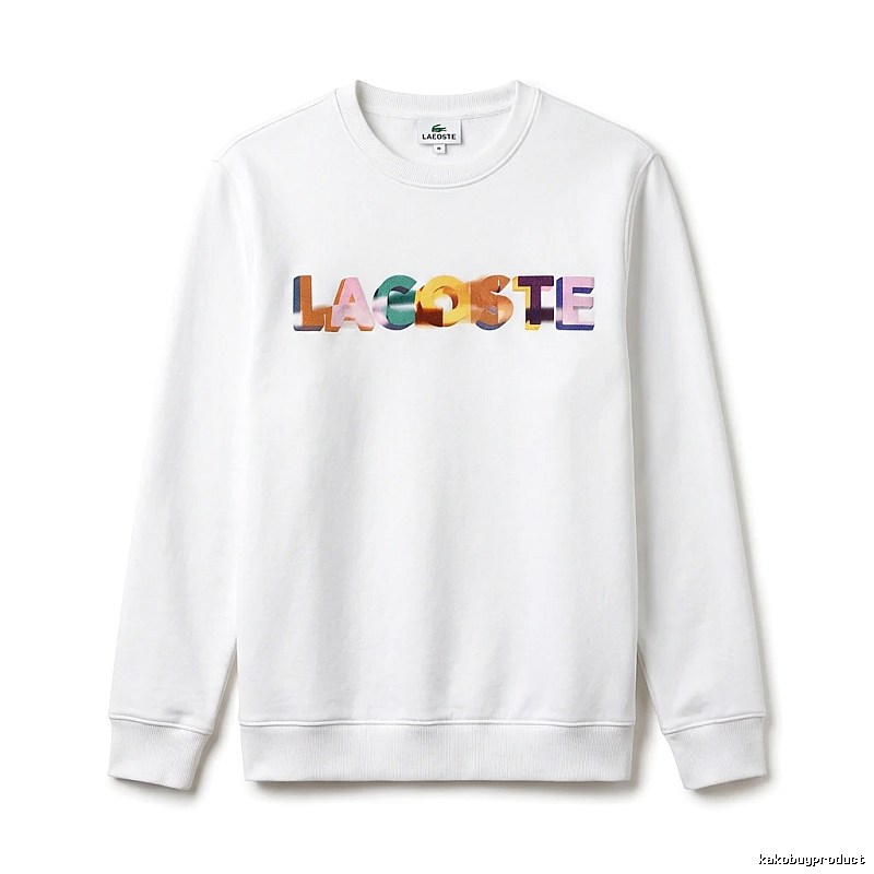 Lacoste Colorful Letter Style White Sweatshirt