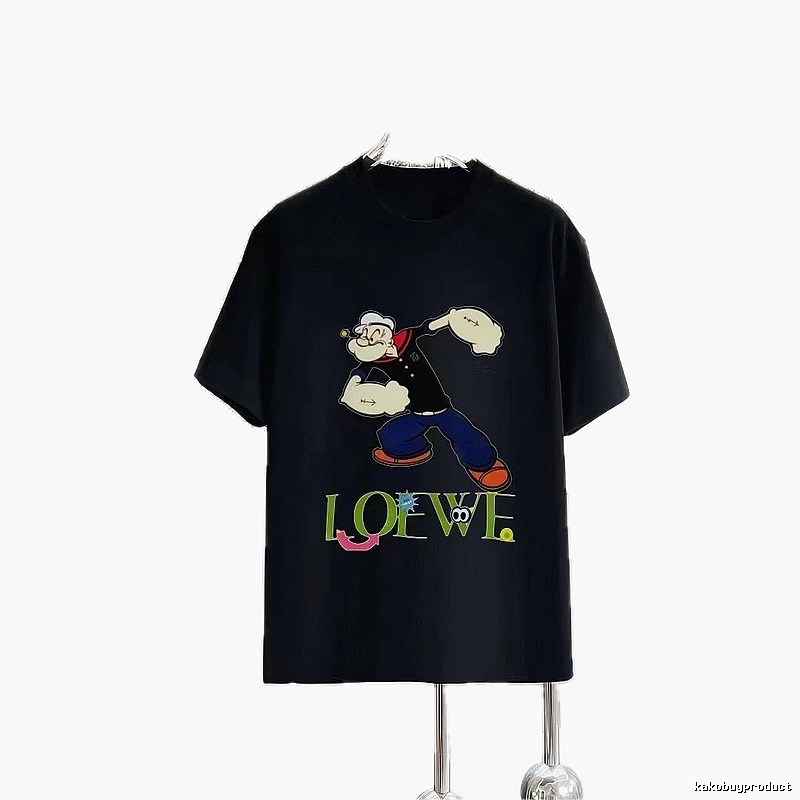 LOEWE x Popeye Co-branded Trendy Black Short-sleeve T-shirt