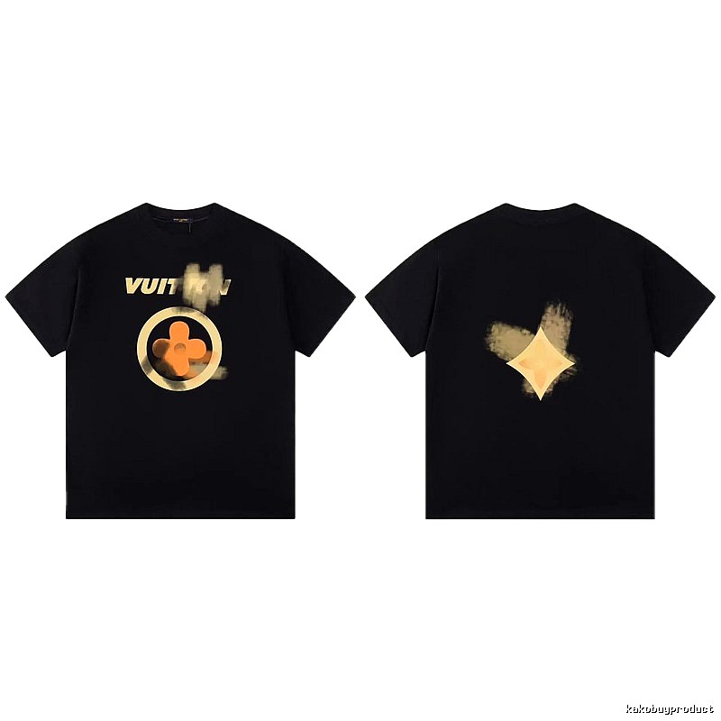 Louis Vuitton Blurred Monogram Trendy Black T-shirt