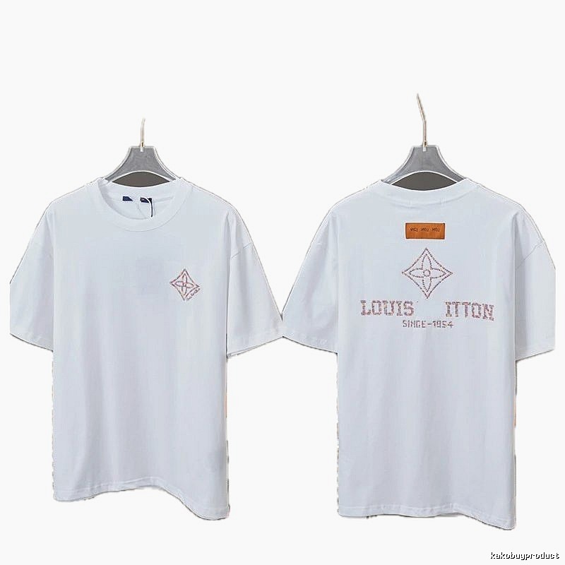 Louis Vuitton Monogram Embroidered Casual White T-Shirt