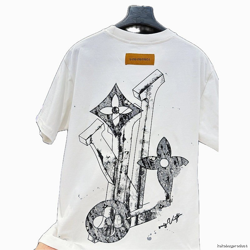 Louis Vuitton Monogram Graffiti Trendy Style White T-Shirt