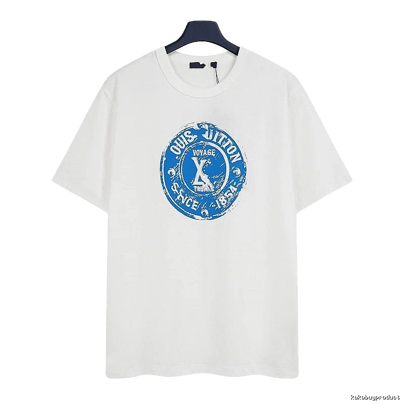 Louis Vuitton Stamp Print Vintage Style White T-Shirt