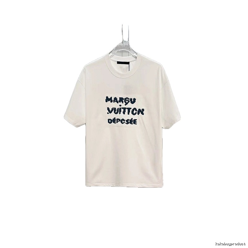 Louis Vuitton Trendy Style Embroidered White T-Shirt