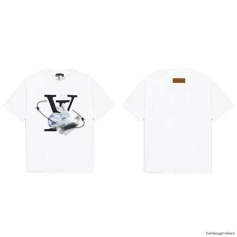 Louis Vuitton Trendy White T-Shirt with Rabbit Print