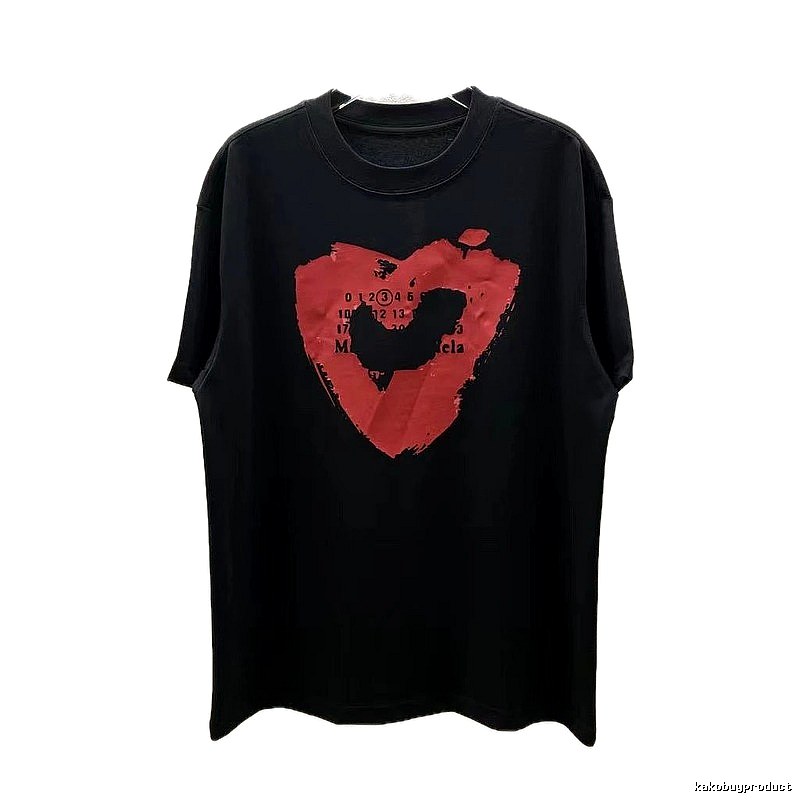 Maison Margiela Heart Print Cool Black T-Shirt