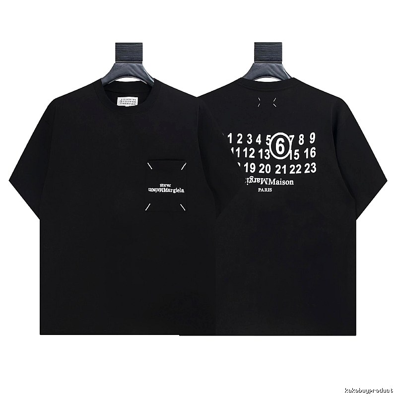 Maison Margiela MM6 Digital Streetwear Black Short Sleeve T-shirt