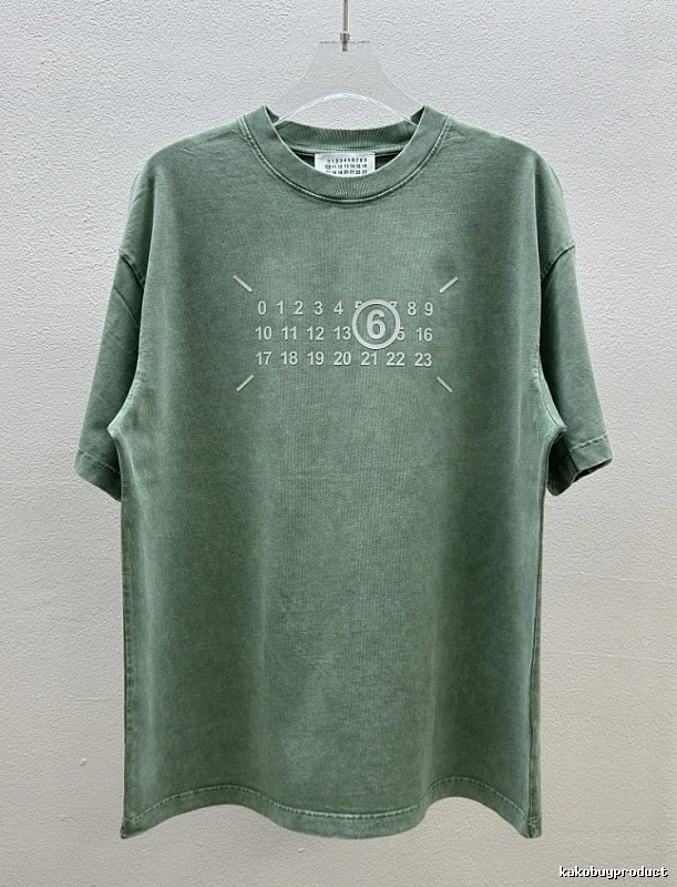 Maison Margiela MM6 Distressed Vintage Grey-green Short-sleeve T-shirt