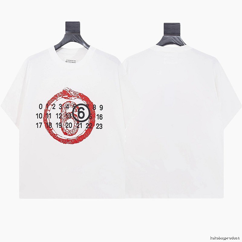 Maison Margiela No.6 Printed Street Style White T-shirt