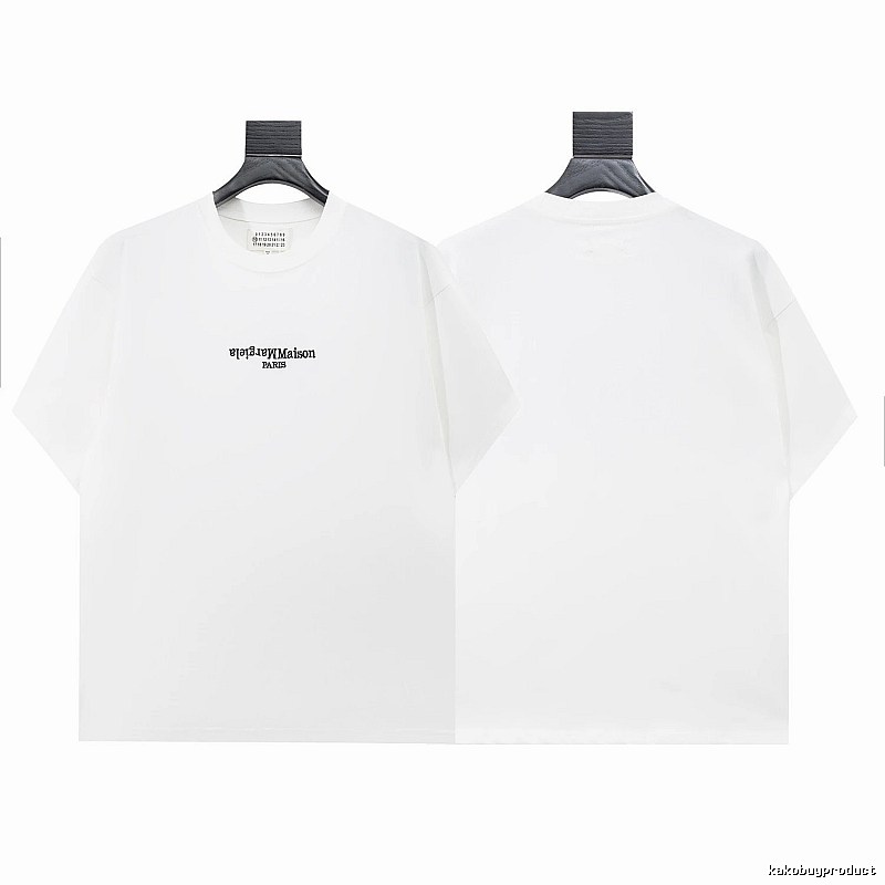 Maison Margiela Reverse Embroidered Minimalist Style White T-Shirt