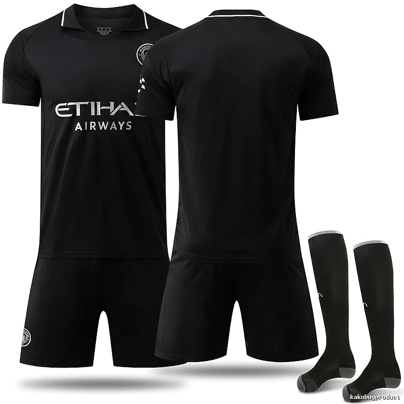 MCFC Black Sporty Style Jersey
