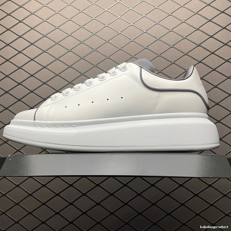 McQueen Oversized Sneakers in White and Black, Finished with Raised Sole Edge