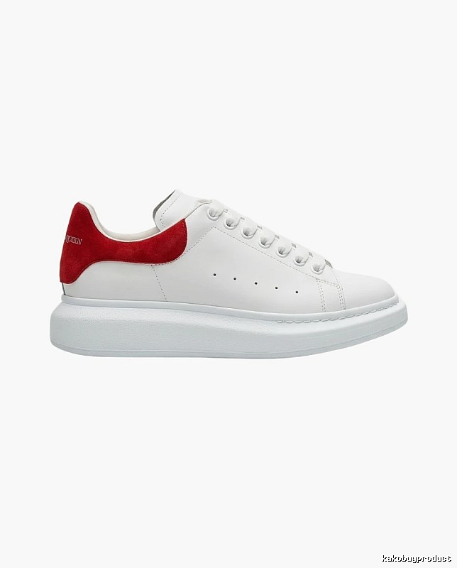 McQueen thick-soled red and white casual shoes
