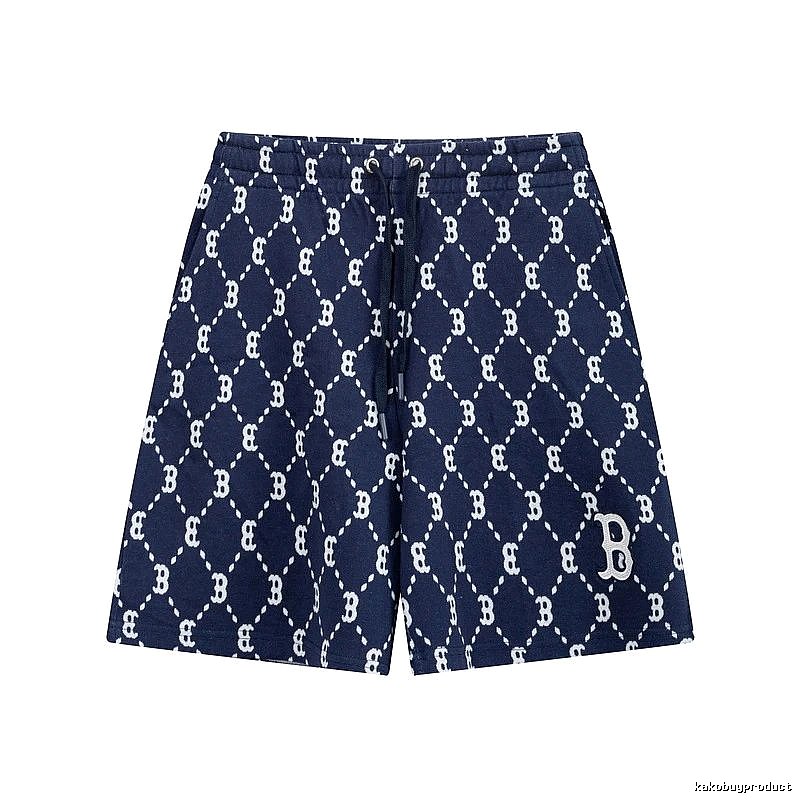 MLB full-print style navy blue shorts