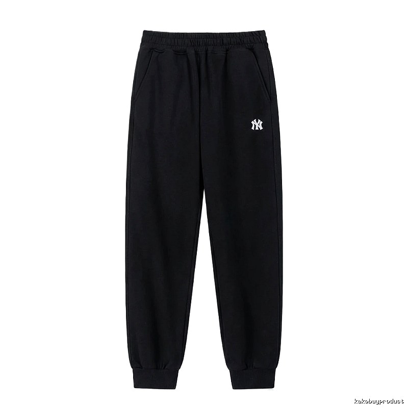 MLB large logo casual style black pants